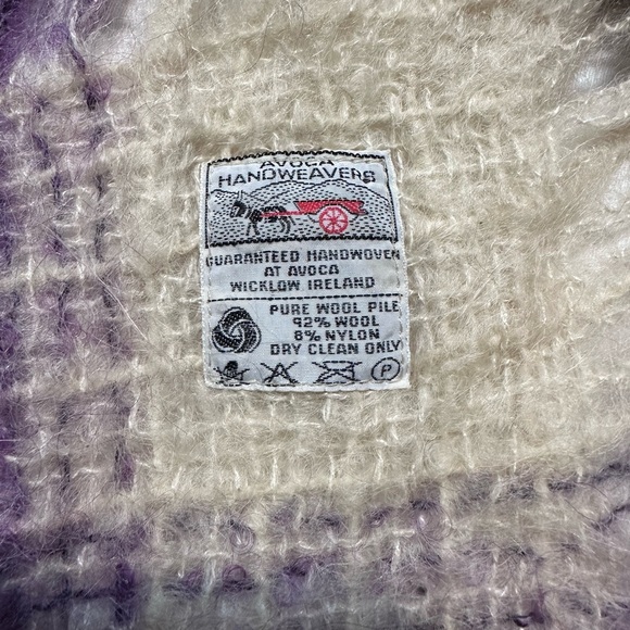 Avoca Hand Weavers Throw Blanket Pure New Wool Ireland Plaid 45x45 - Picture 2 of 4